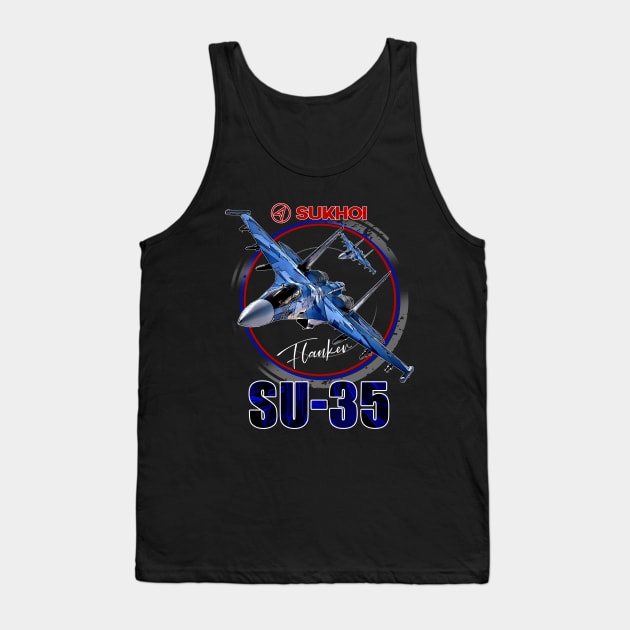 Sukhoi SU-35 Flanker Fighterjet Tank Top by aeroloversclothing